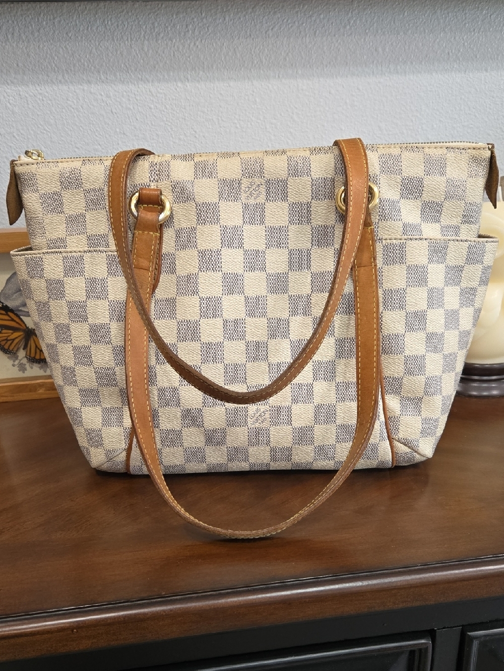 LOUIS VUITTON TOTALLY PM DAMIER AZUR SHOULDER BAG - GUC!